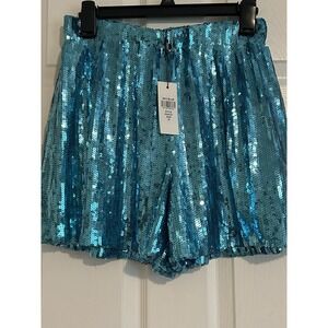 Why Dress Sequence Sparkle shorts M blue NEW W/TAGS Festival Concert‎ Halloween